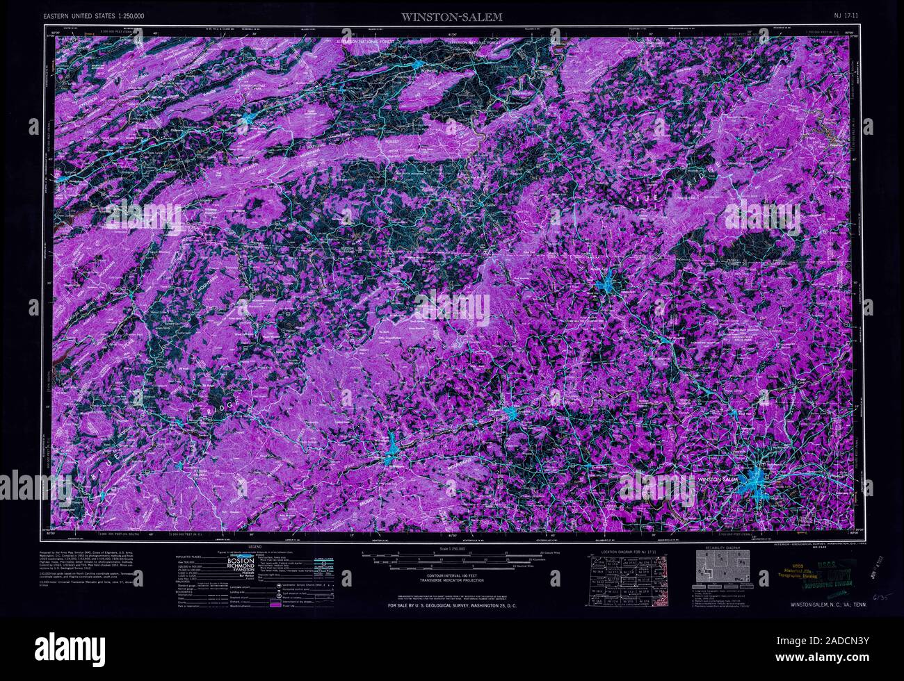 Map of winston salem hires stock photography and images Alamy