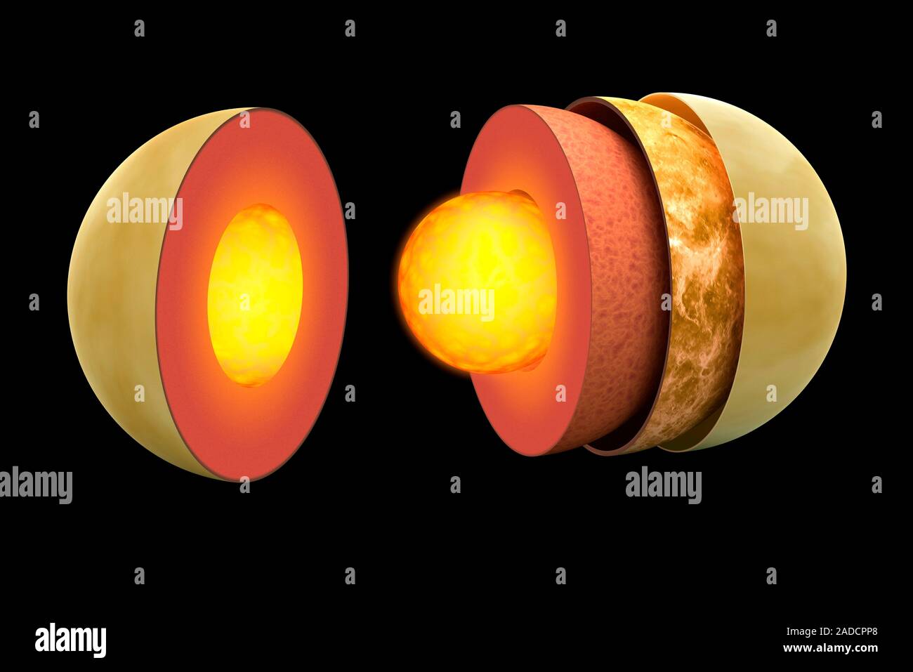 Diagram showing the interior of the terrestrial Venus. The