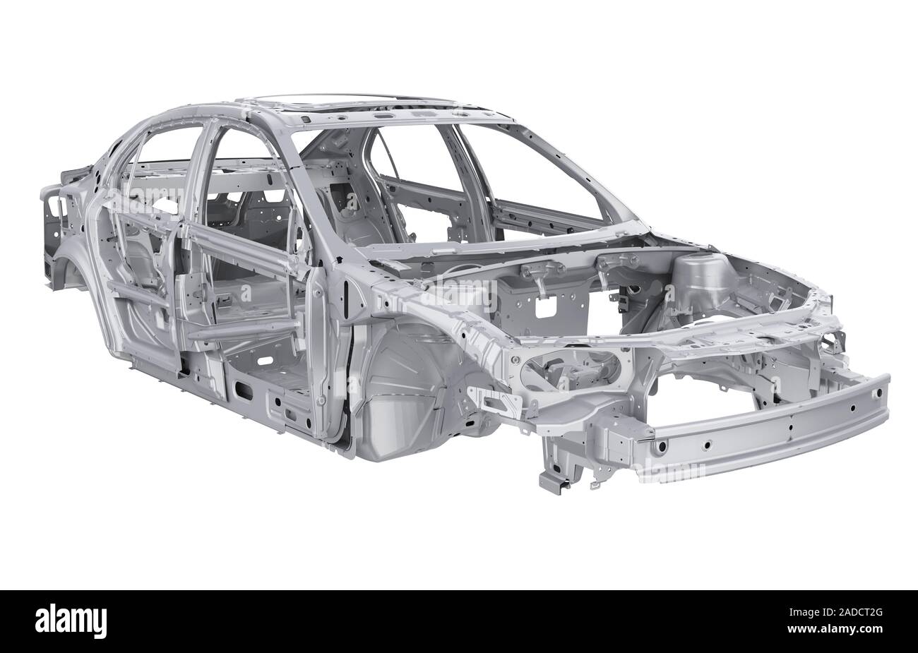 Unibody Car Chassis Frame Isolated Stock Photo