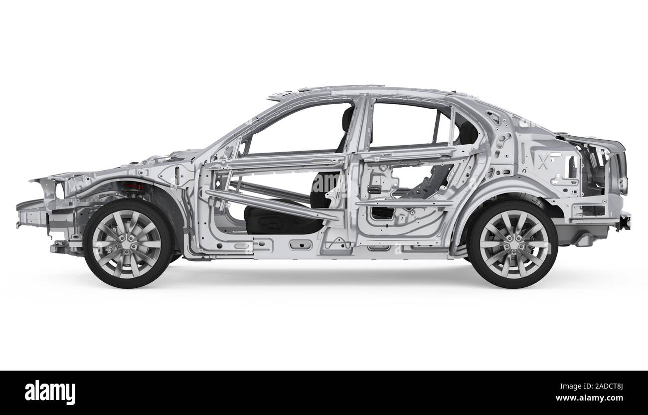 Unibody Car Chassis Frame Isolated Stock Photo