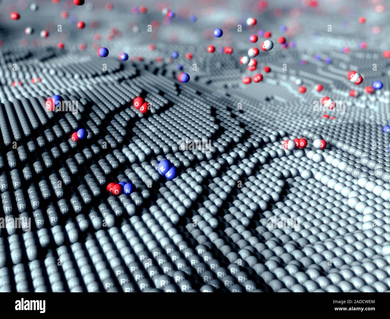Catalytic converter surface, illustration. A catalytic converter