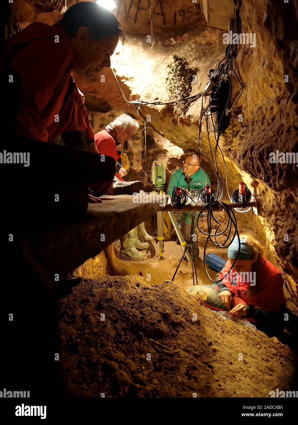 Excavations at Sima de los Huesos fossil site. This cave is named 'Sima