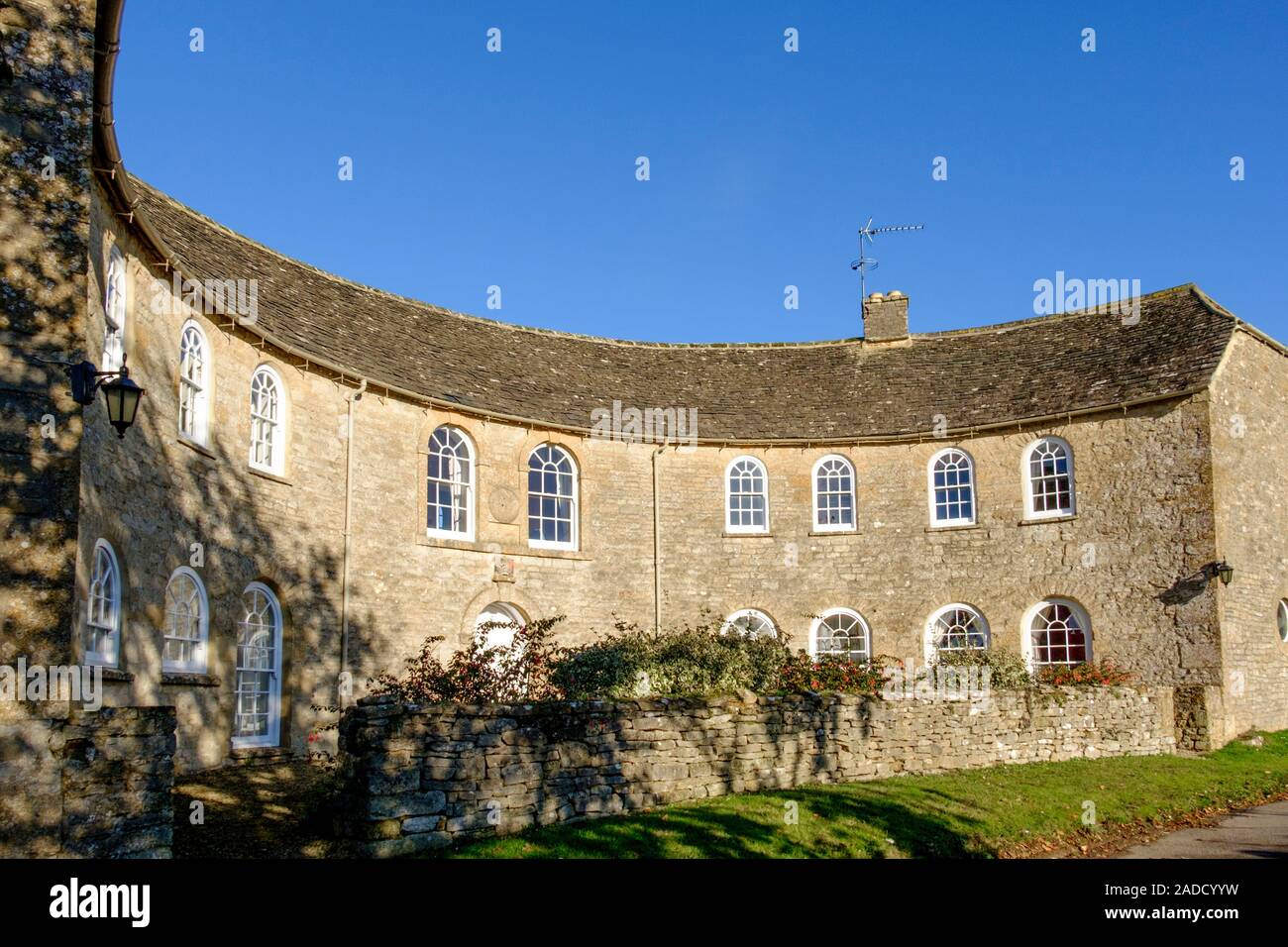 Winter in Maugersbury, a small cotswold Village near StowontheWold. Half Moon House Stock