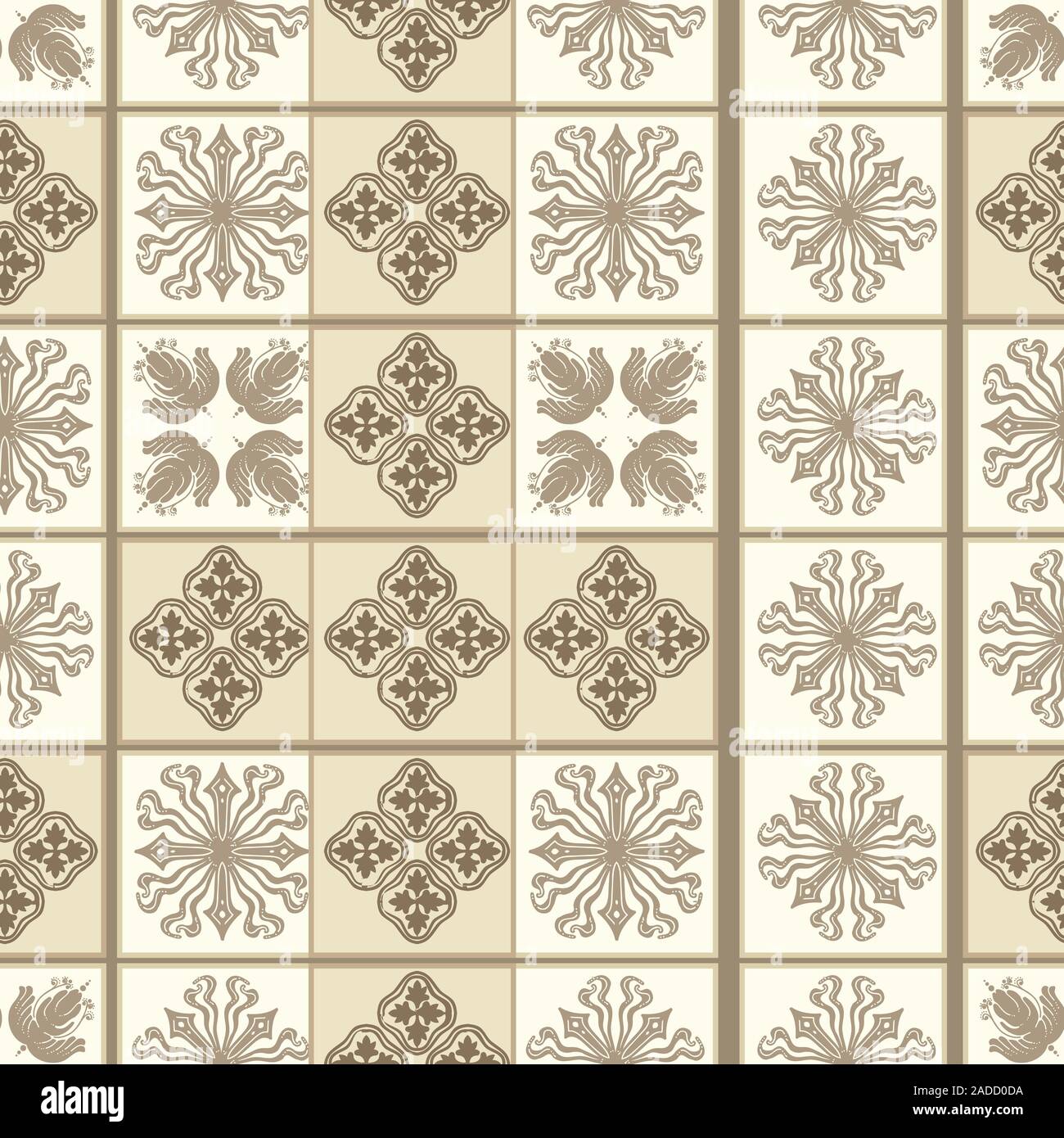 Vector ceramic tile pattern, abstract mosaic, seamless ornament Stock ...