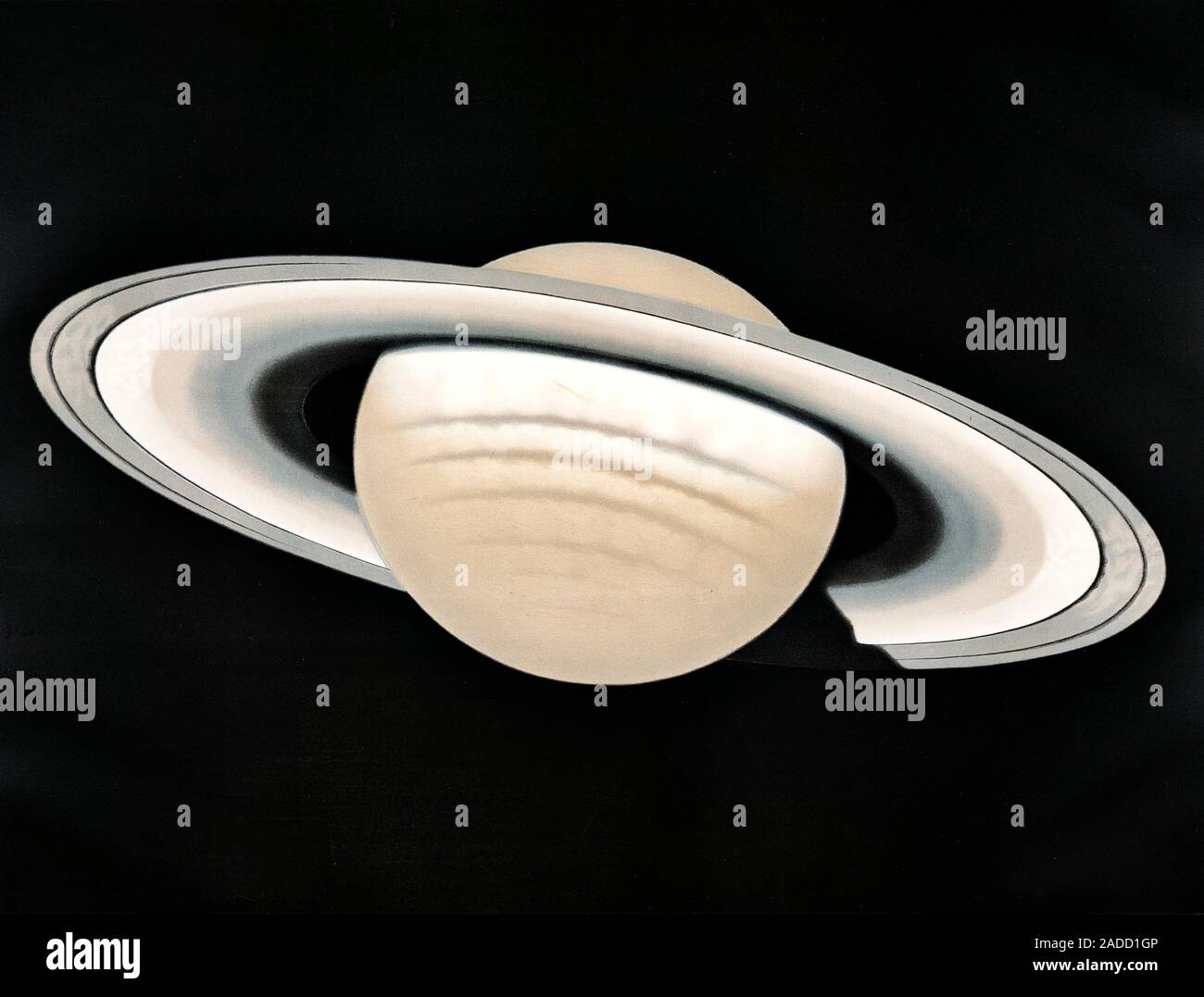 Saturn, 19th-century illustration. Saturn is the sixth planet from the ...