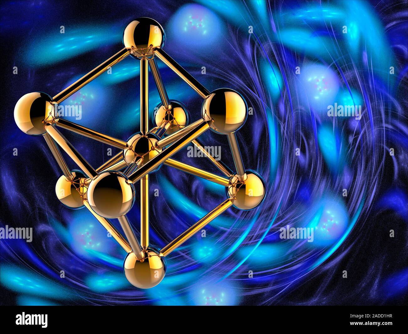 Ferrite, molecular model. Ferrite, or alphairon, is iron with a body