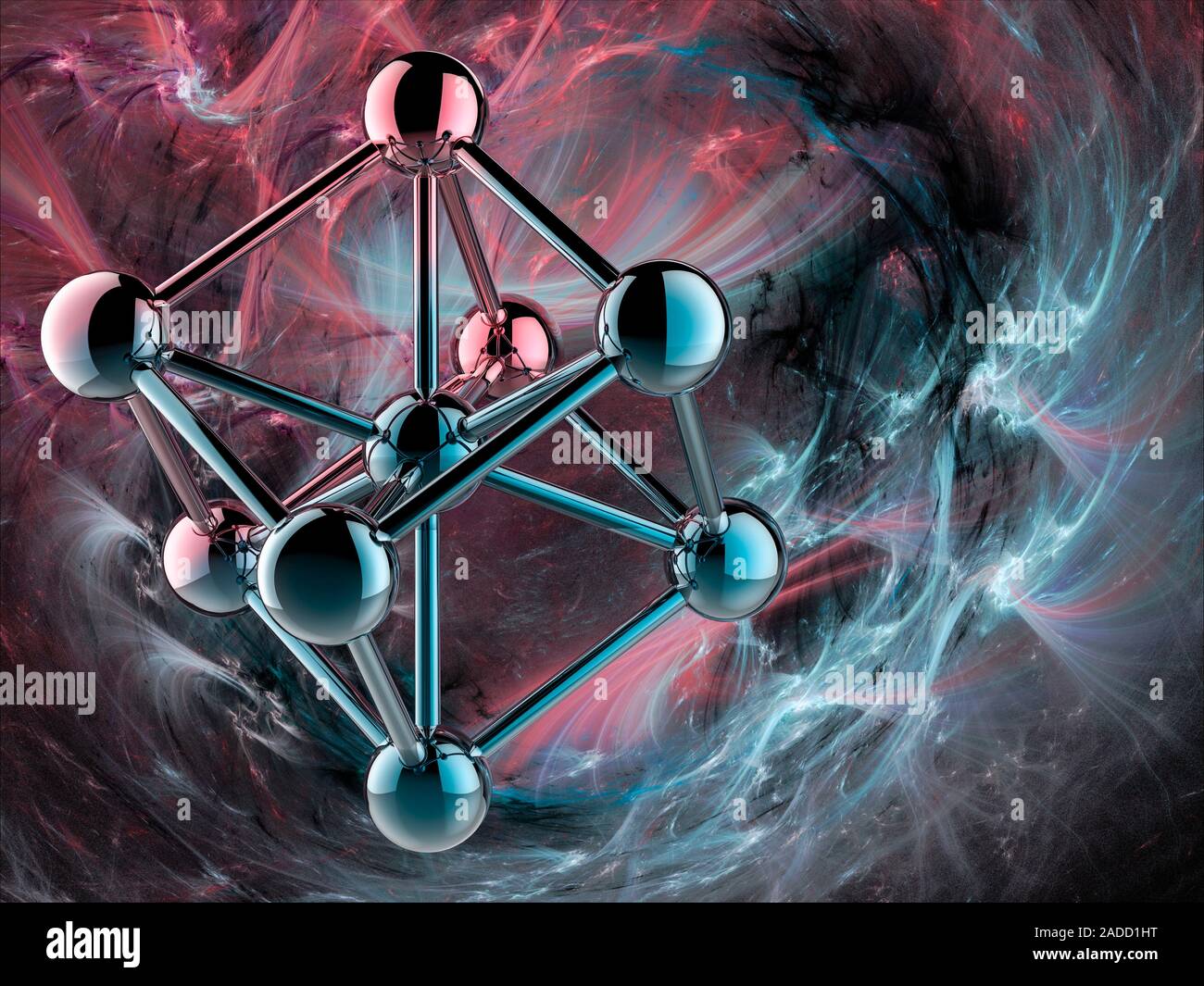 Ferrite, molecular model. Ferrite, or alphairon, is iron with a body