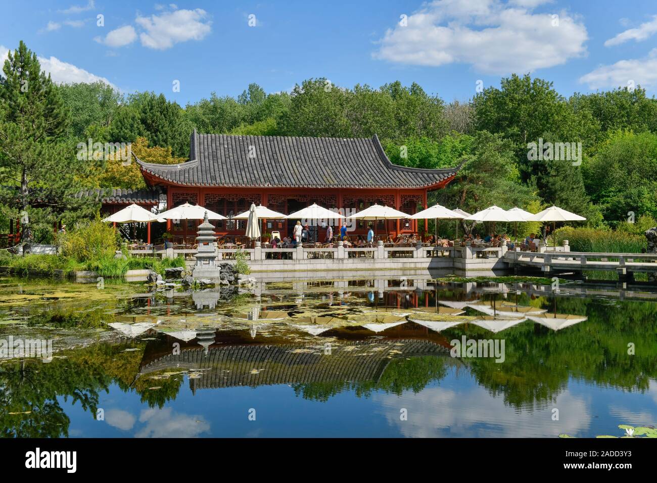 Teehaus, Chinesischer Garten, IGA, Marzahn, Berlin, Deutschland Stock
