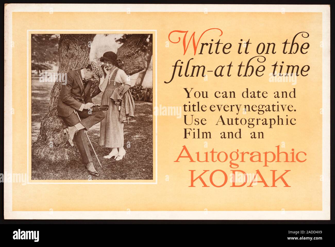 Autographic Kodak advertisement, 1930s. This feature allowed ...