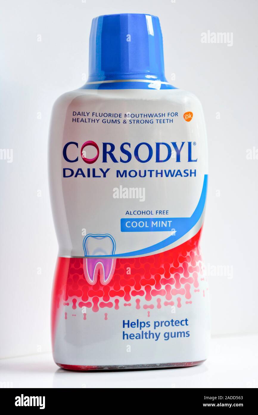 Corsodyl daily mouthwash. This mouthwash contains the antiseptic and