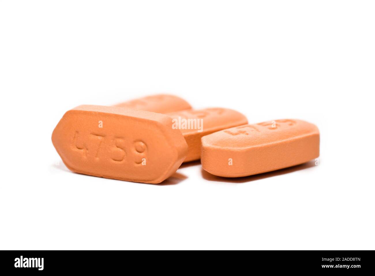 Prasugrel anticlotting drug tablet. This platelet inhibitor is used to