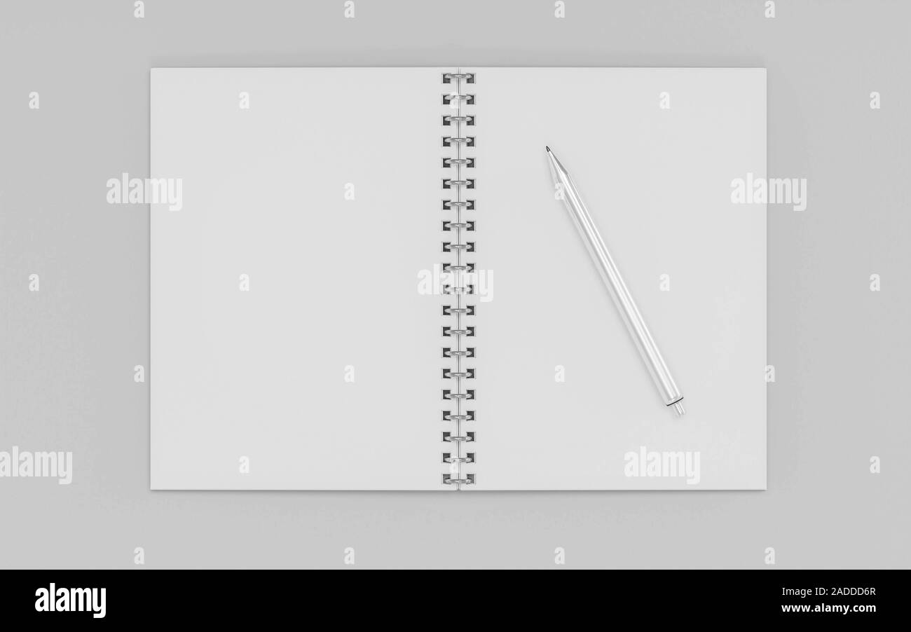Empty Notepad Senate Blank empty memo notepad and a silver pen, isolated on white with ...
