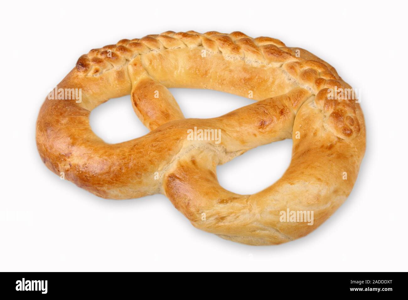 Fresh homemade pretzel, isolated Stock Photo