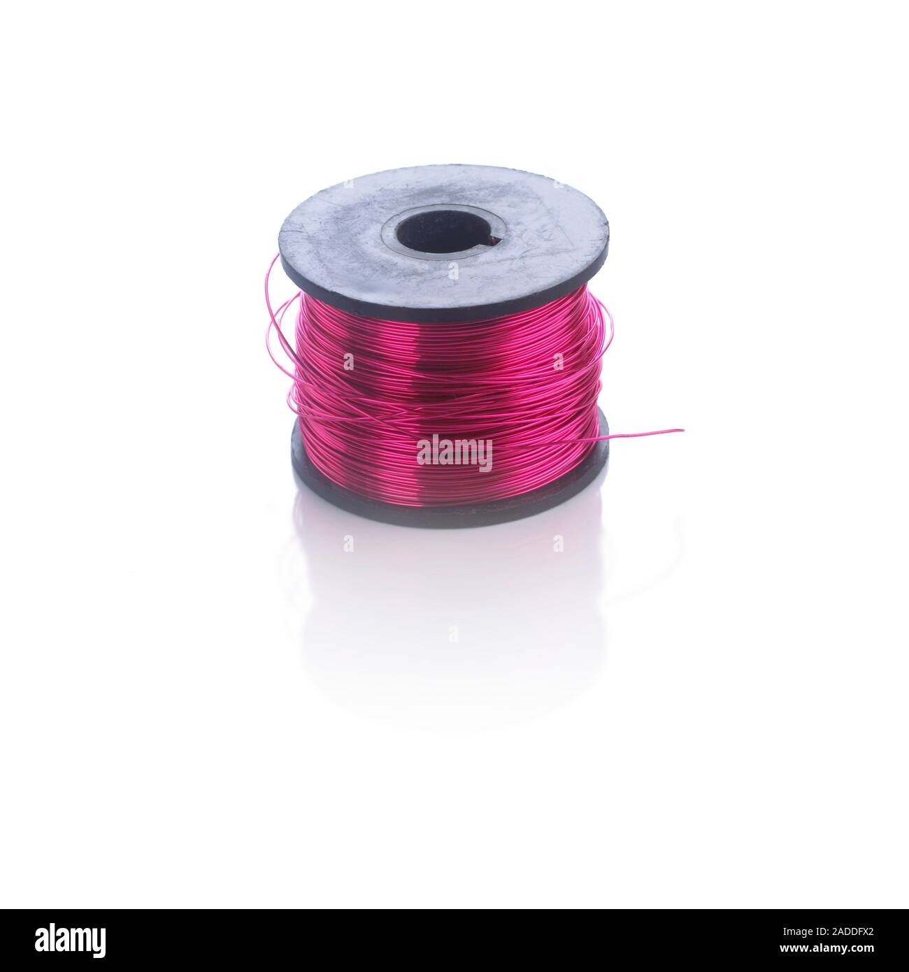 Coil of enamelled copper, which is copper wire coated with an insulator