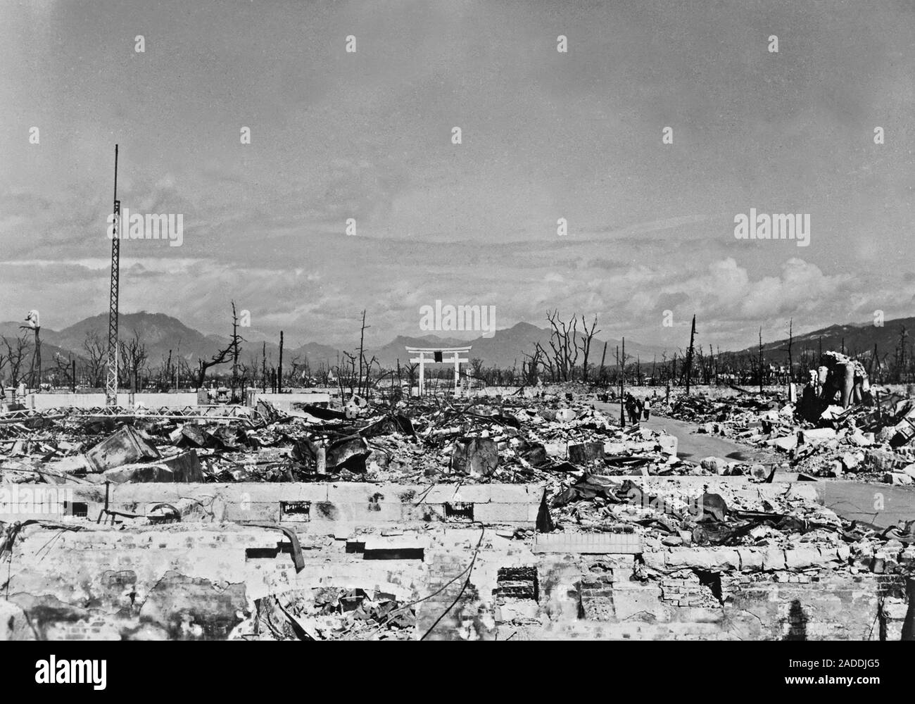 Atomic bomb destruction, Nagasaki, Japan. On 9 August 1945