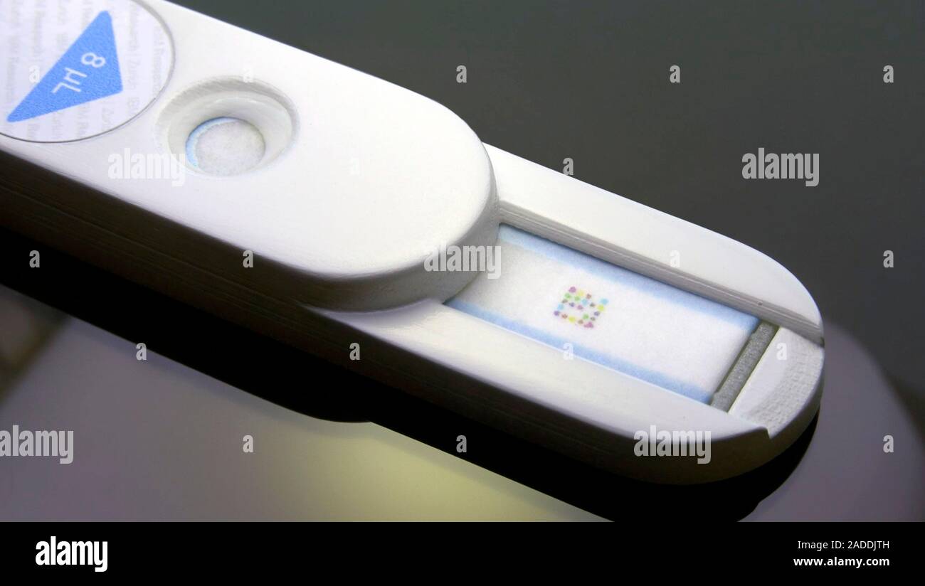 Crypto anchor on diagnostic device. Crypto anchors are used to 'anchor' physical objects into cybersecurity domains. Here, it is being used to include Stock Photo