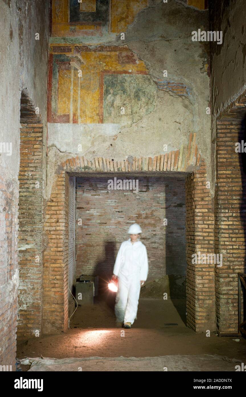 Archaeology at Domus Aurea palace in Rome, Italy. The Domus Aurea ...