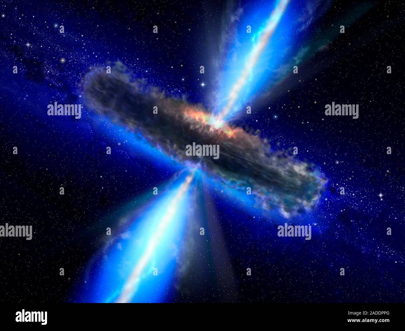 Dust-bound supermassive black hole. Illustration of a dust torus around ...