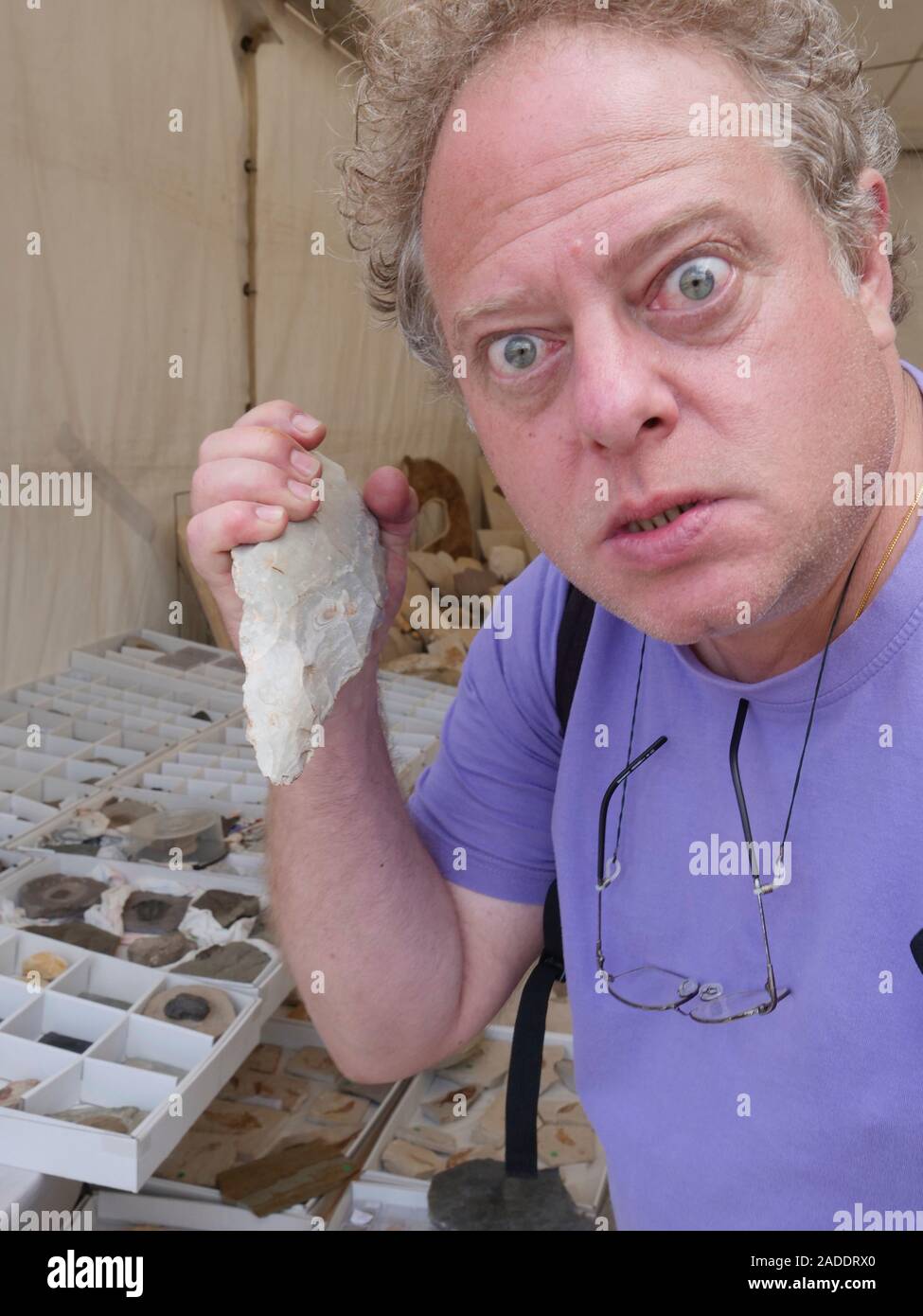 Acheulean hand axe. This stone hand axe was a cutting tool used by