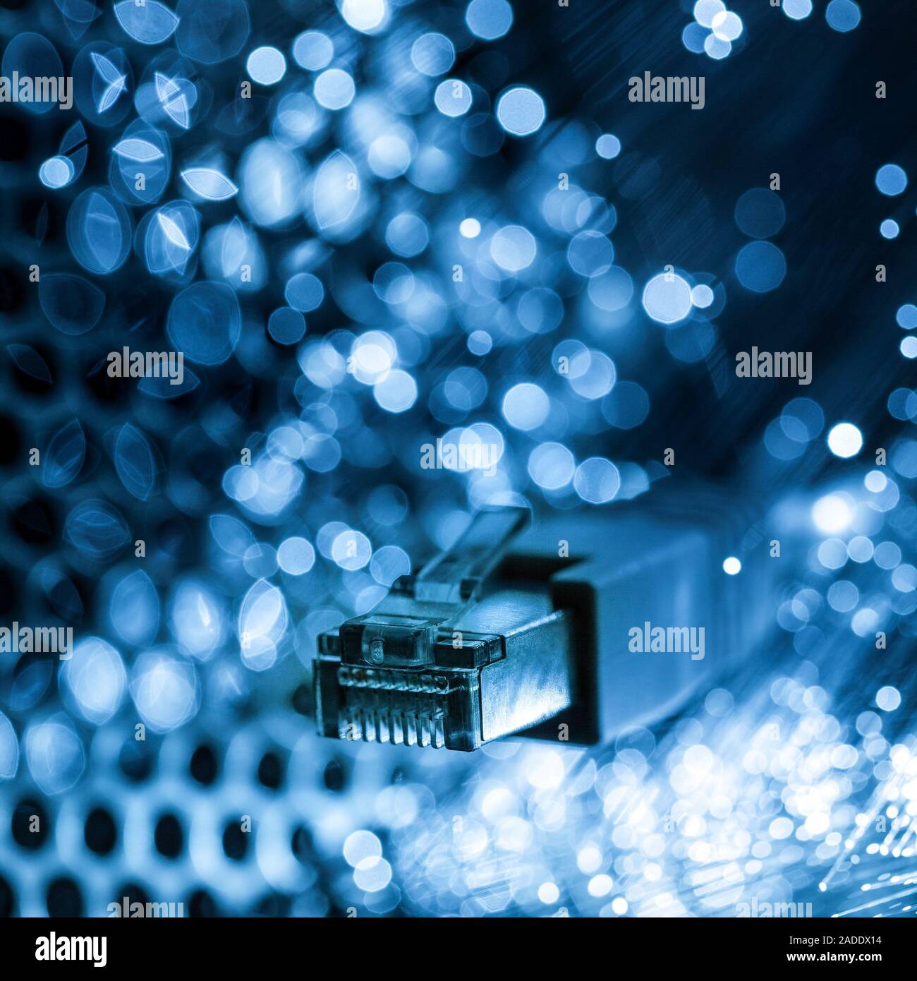 fast internet - optic fiber - macro Stock Photo