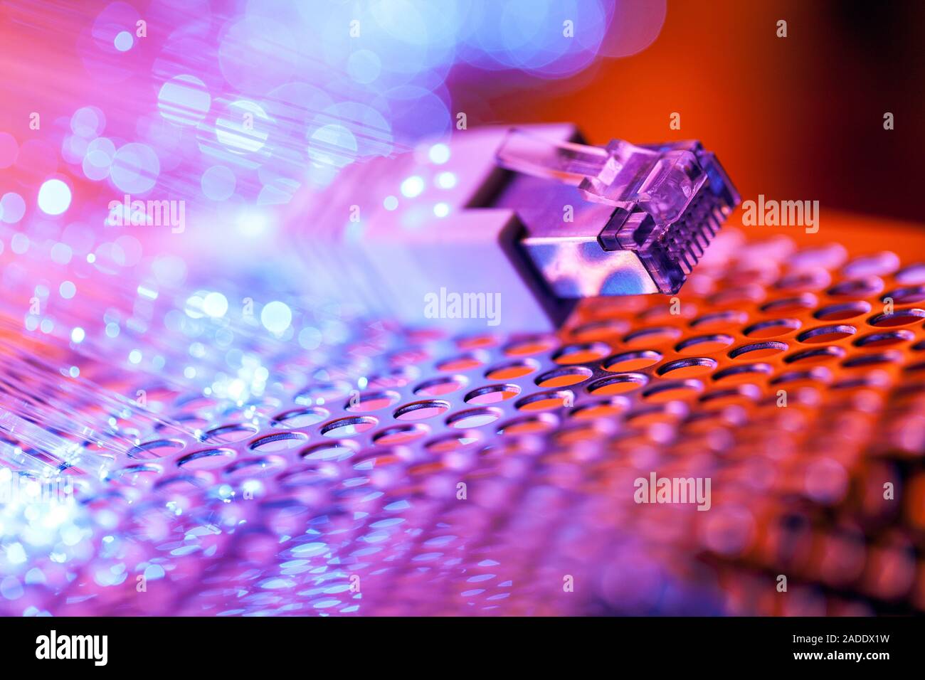 fast internet - optic fiber - macro Stock Photo