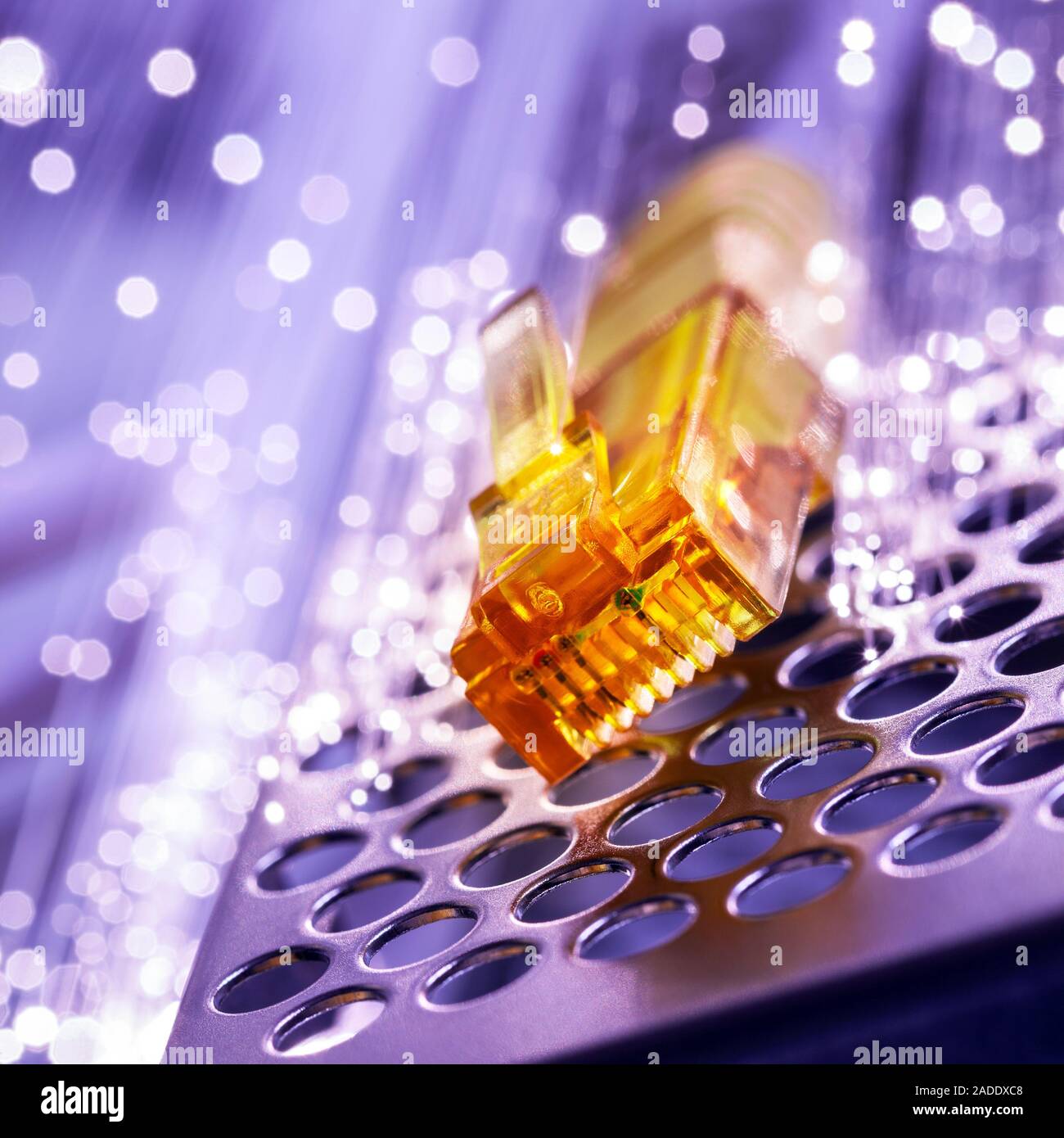 fast internet - optic fiber - macro Stock Photo