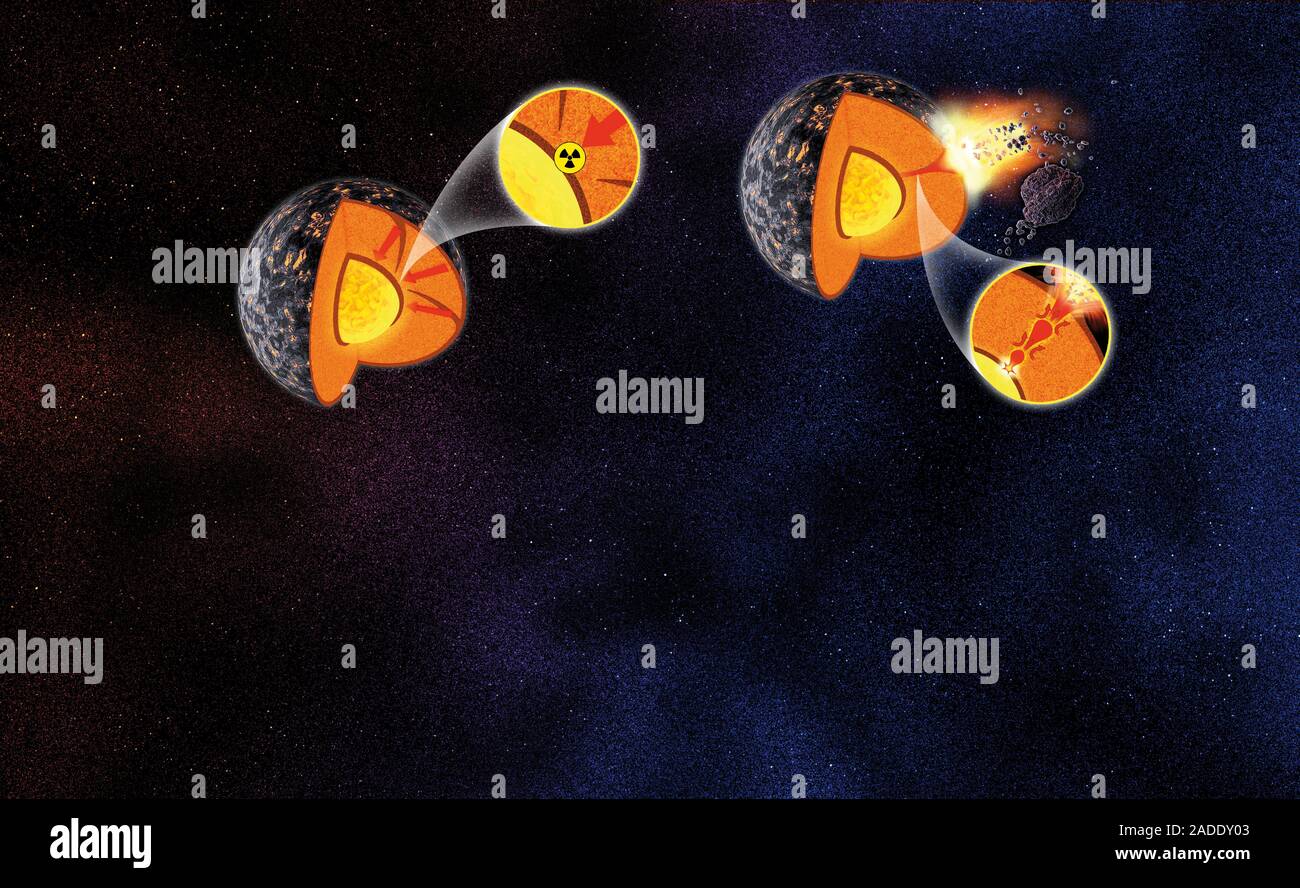 Formation of the Moon, computer illustration. One theory on the Moon's ...