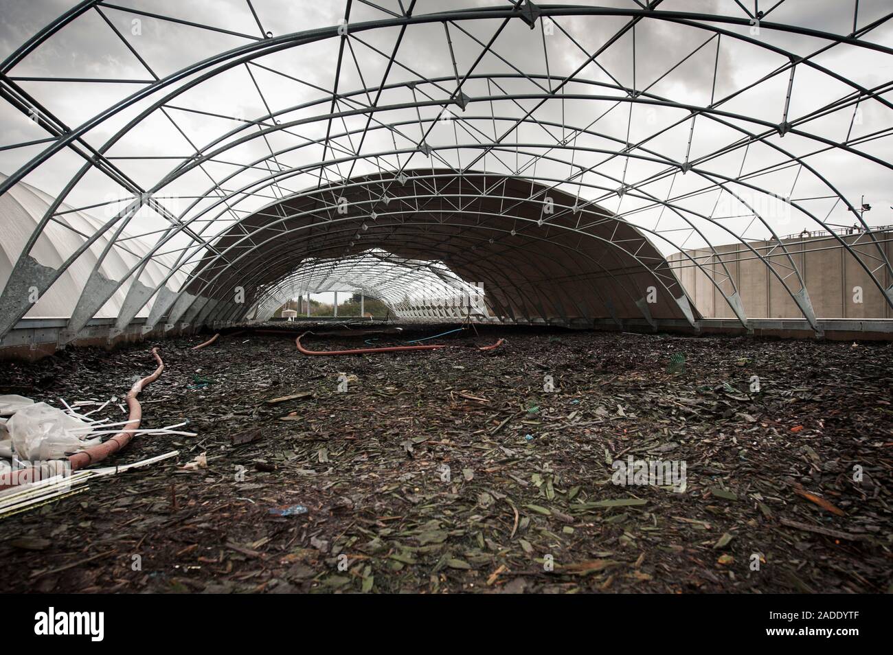 Animal rendering plant. Drying area at an animal rendering plant