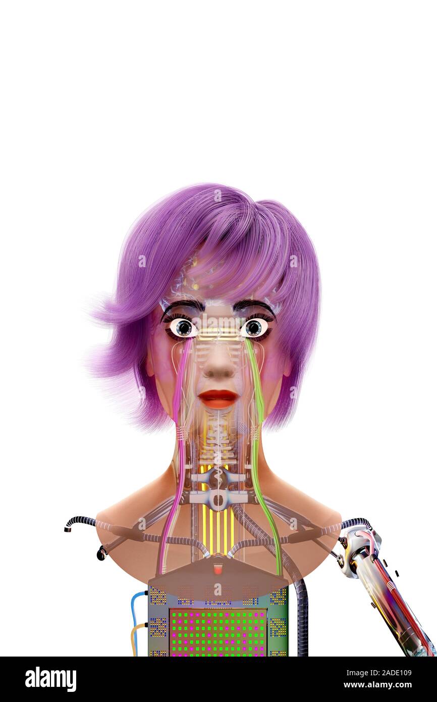Artificial intelligence and cybernetics, conceptual image. Stock Photo