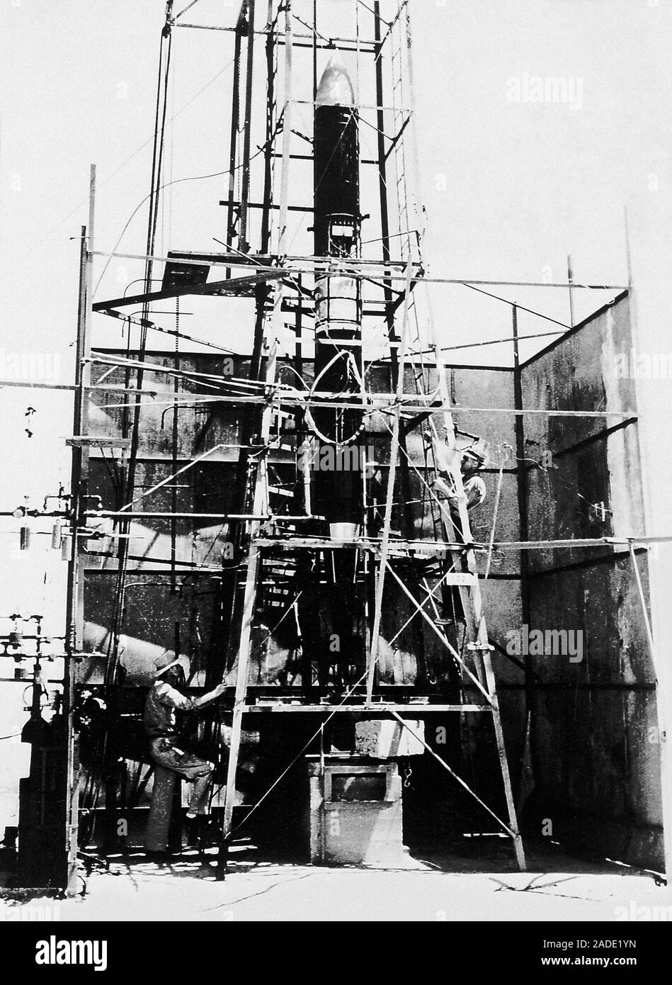 Goddard rocket launch tower. Launch tower for one of the rockets built by the team led by US