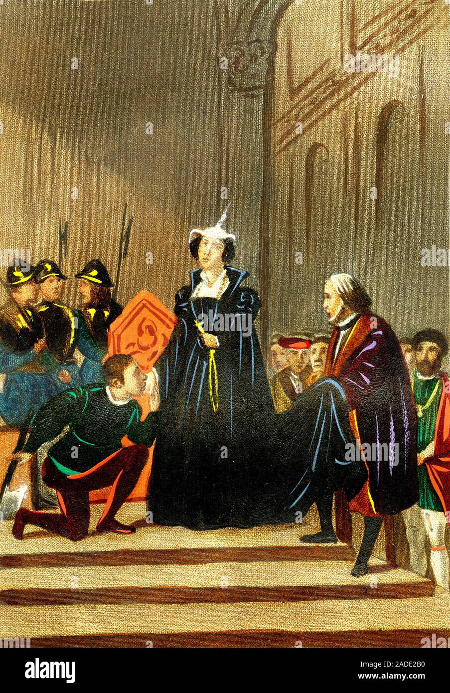 Mary, Queen of Scots' execution. 1841 illustration depicting Mary Queen