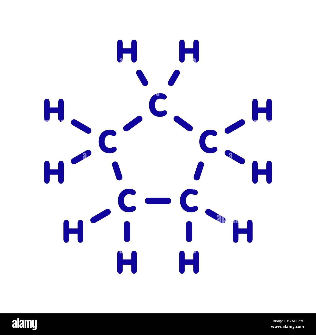 Cyclopentane cycloalkane molecule. Used in refrigerators and freezers