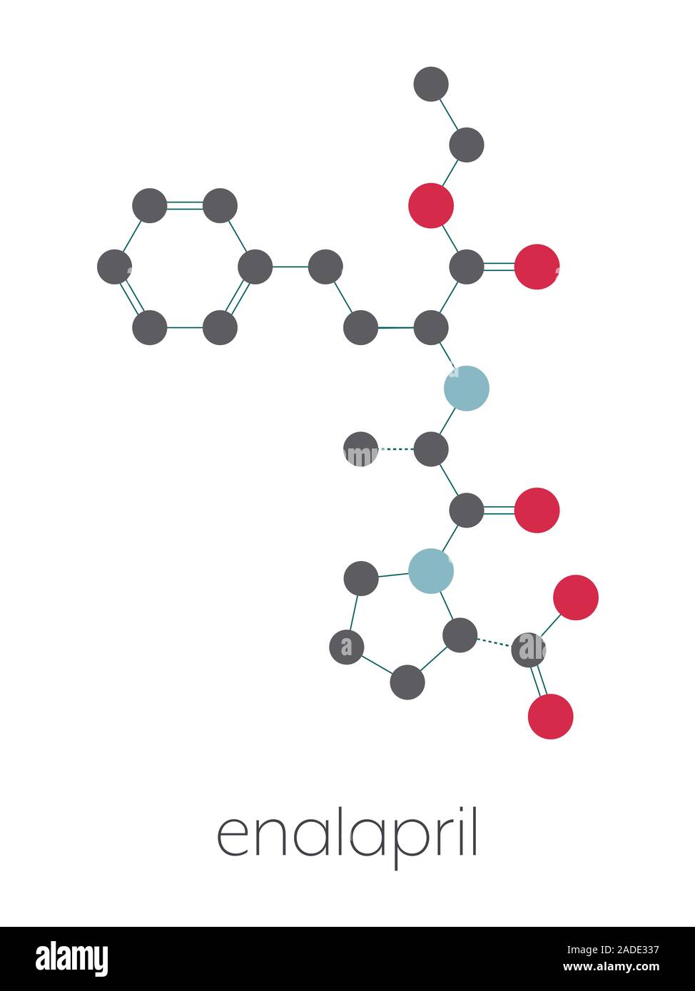 Enalapril high blood pressure drug molecule. Angiotensin Converting ...