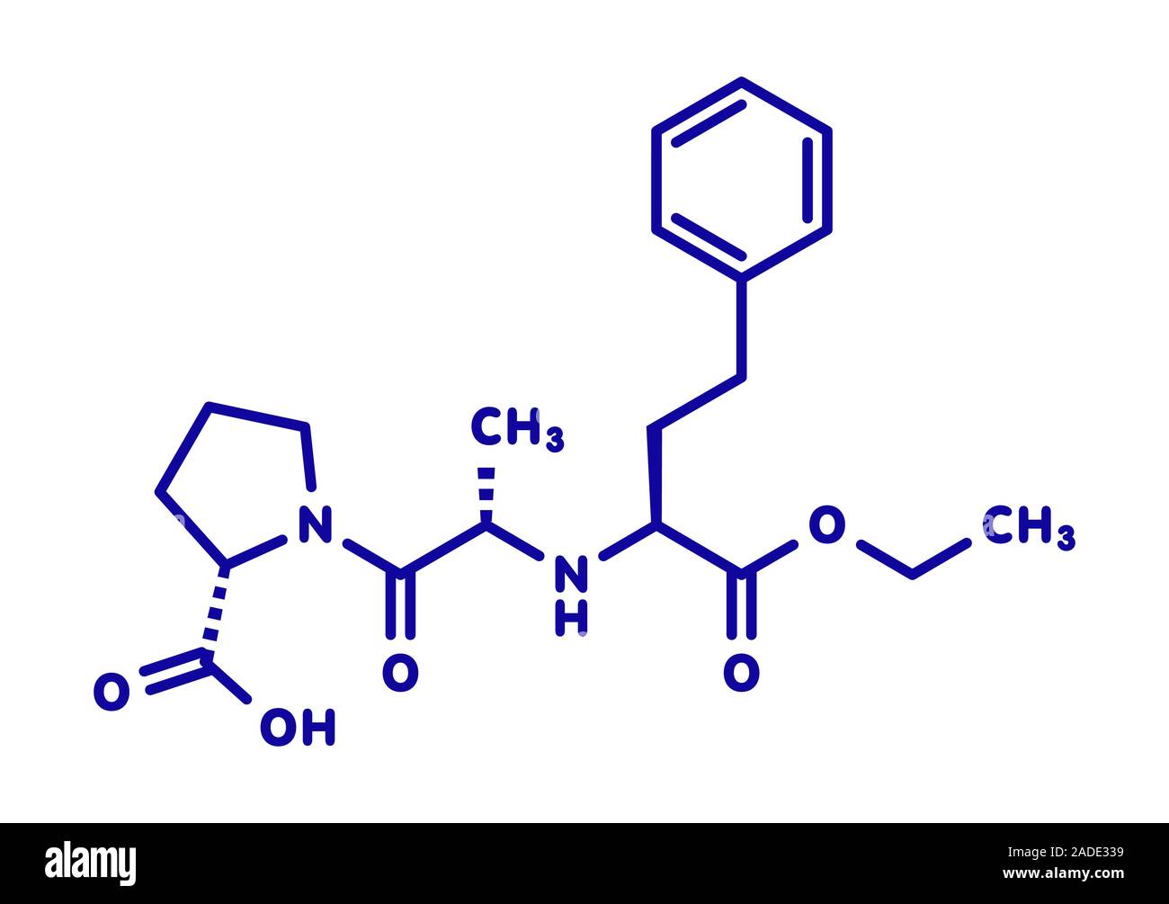Enalapril high blood pressure drug molecule. Angiotensin Converting ...