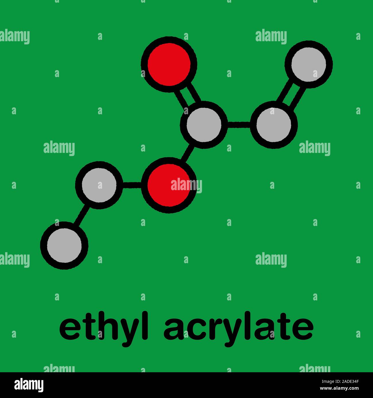 Ethyl acrylate molecule. Stylized skeletal formula (chemical structure ...