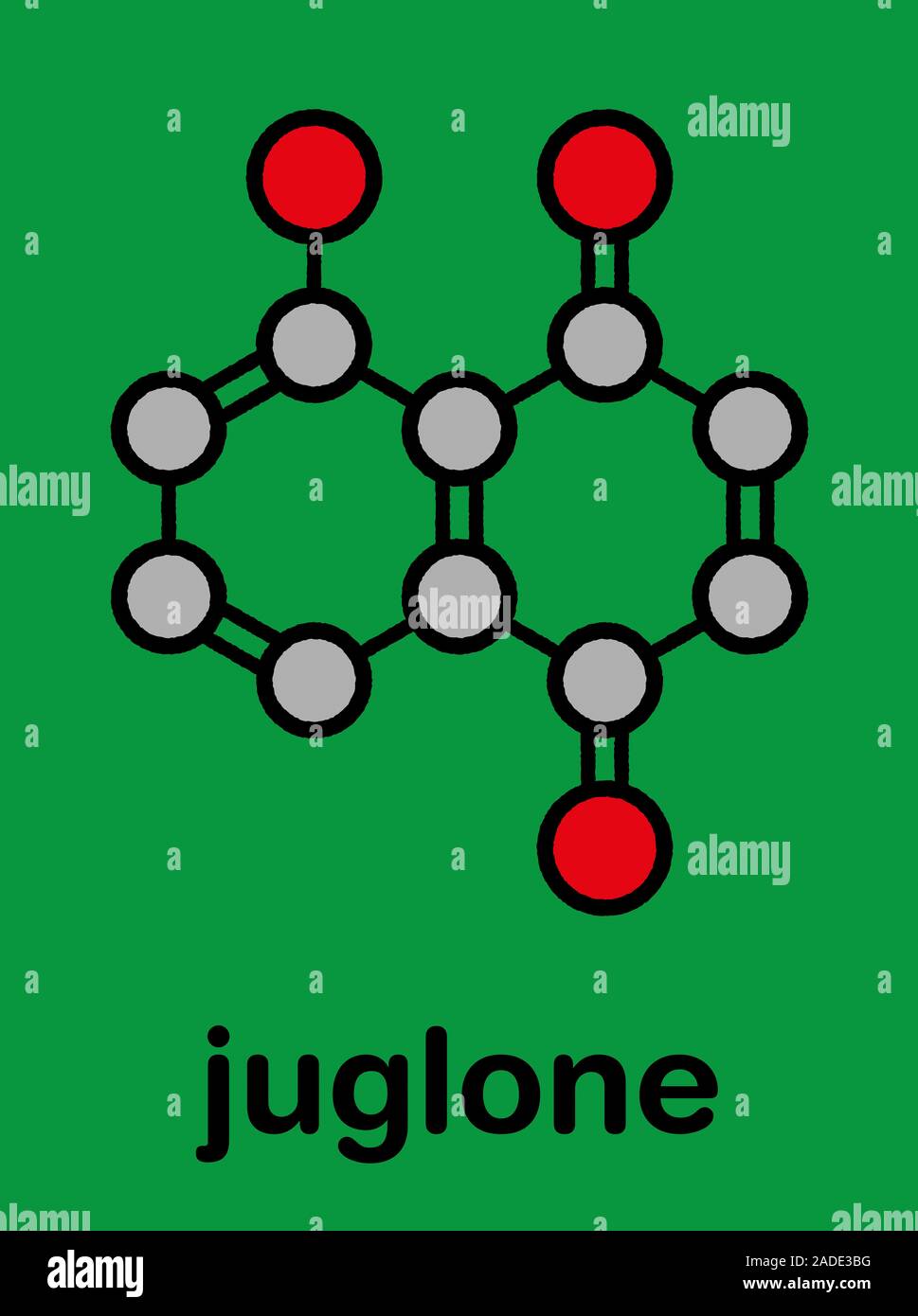 Juglone walnut molecule. Stylized skeletal formula (chemical structure