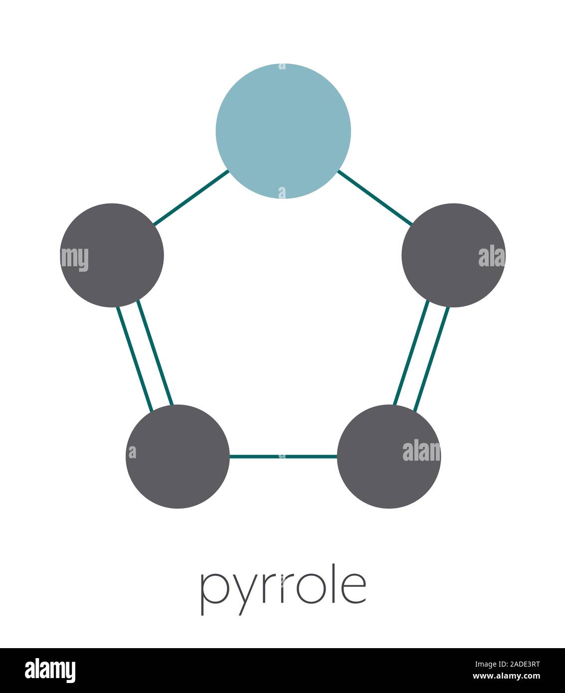 Pyrrole Heterocyclic Organic Molecule Stylized Skeletal Formula Chemical Structure Atoms Are