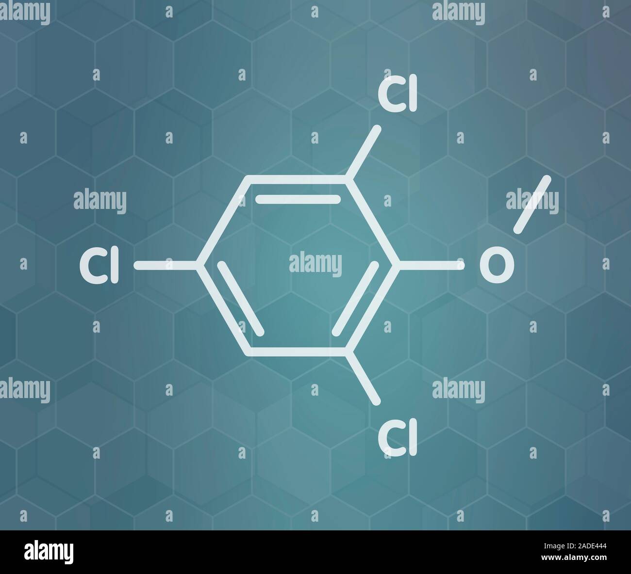 Trichloroanisole (TCA) cork taint molecule. Produced by fungi and