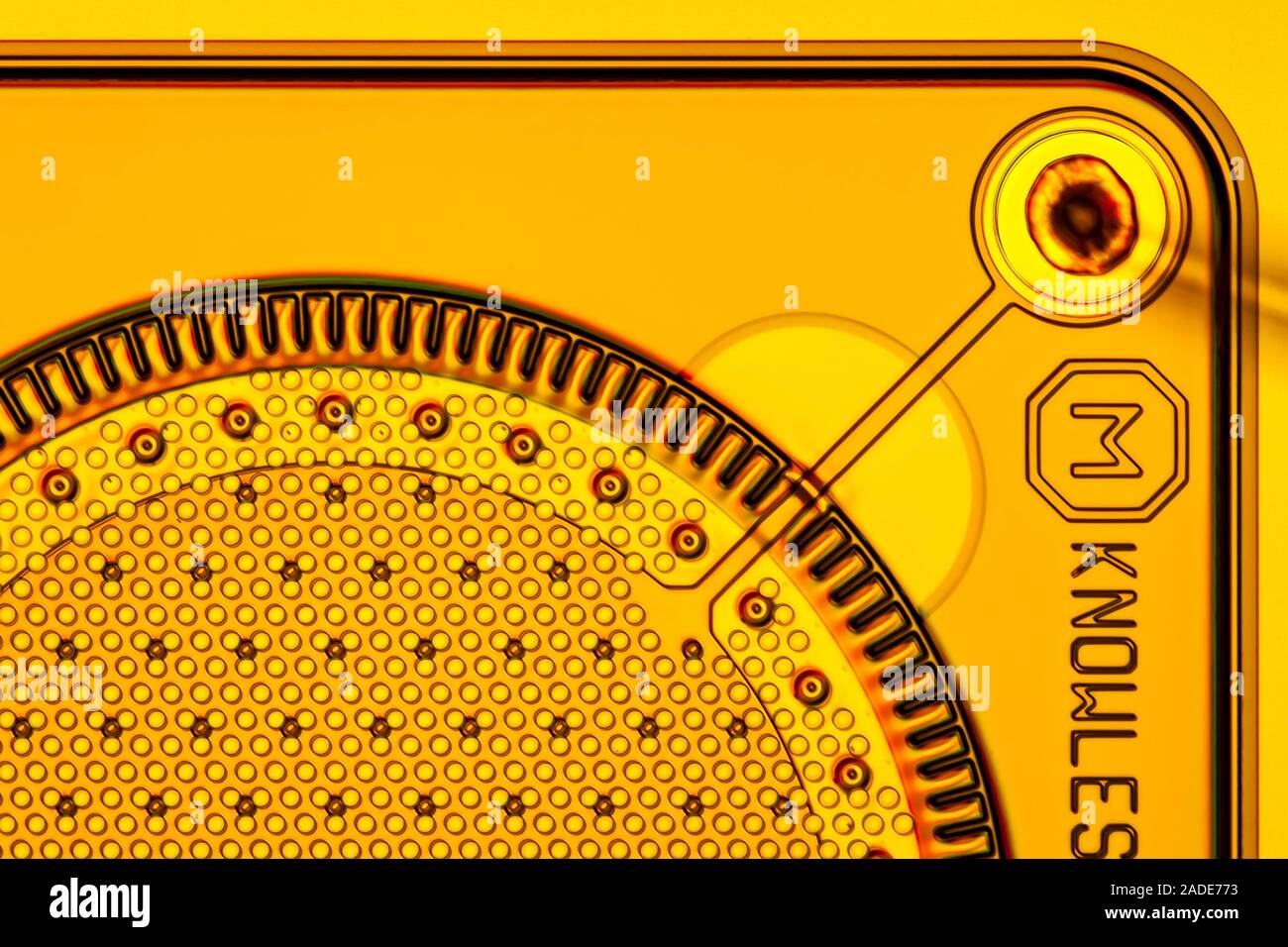 Knowles MEMS (MicroElectroMechanical System) microphone wafer. MEMS ...