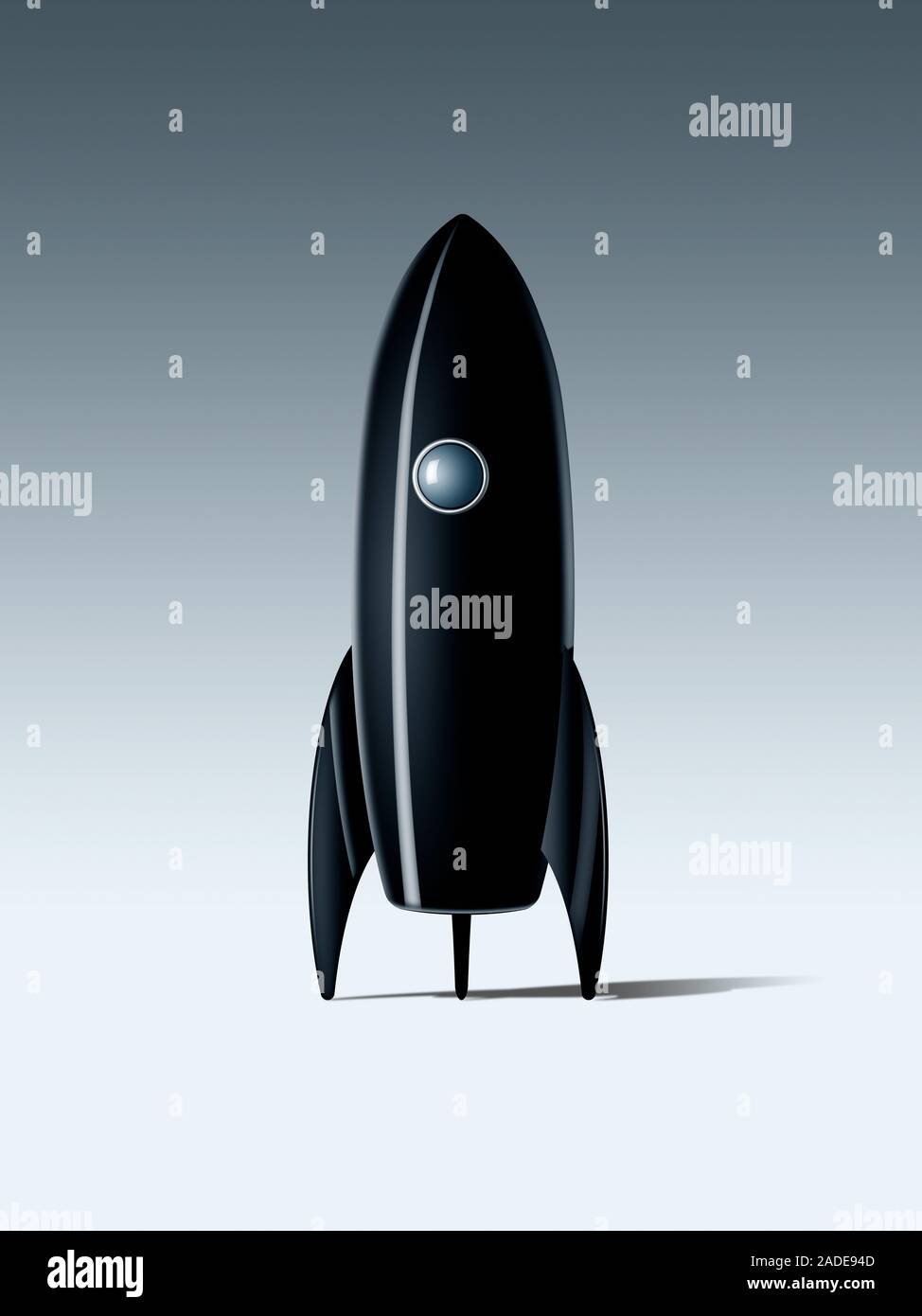 Black comic book style toy rocket, illustration Stock Photo - Alamy