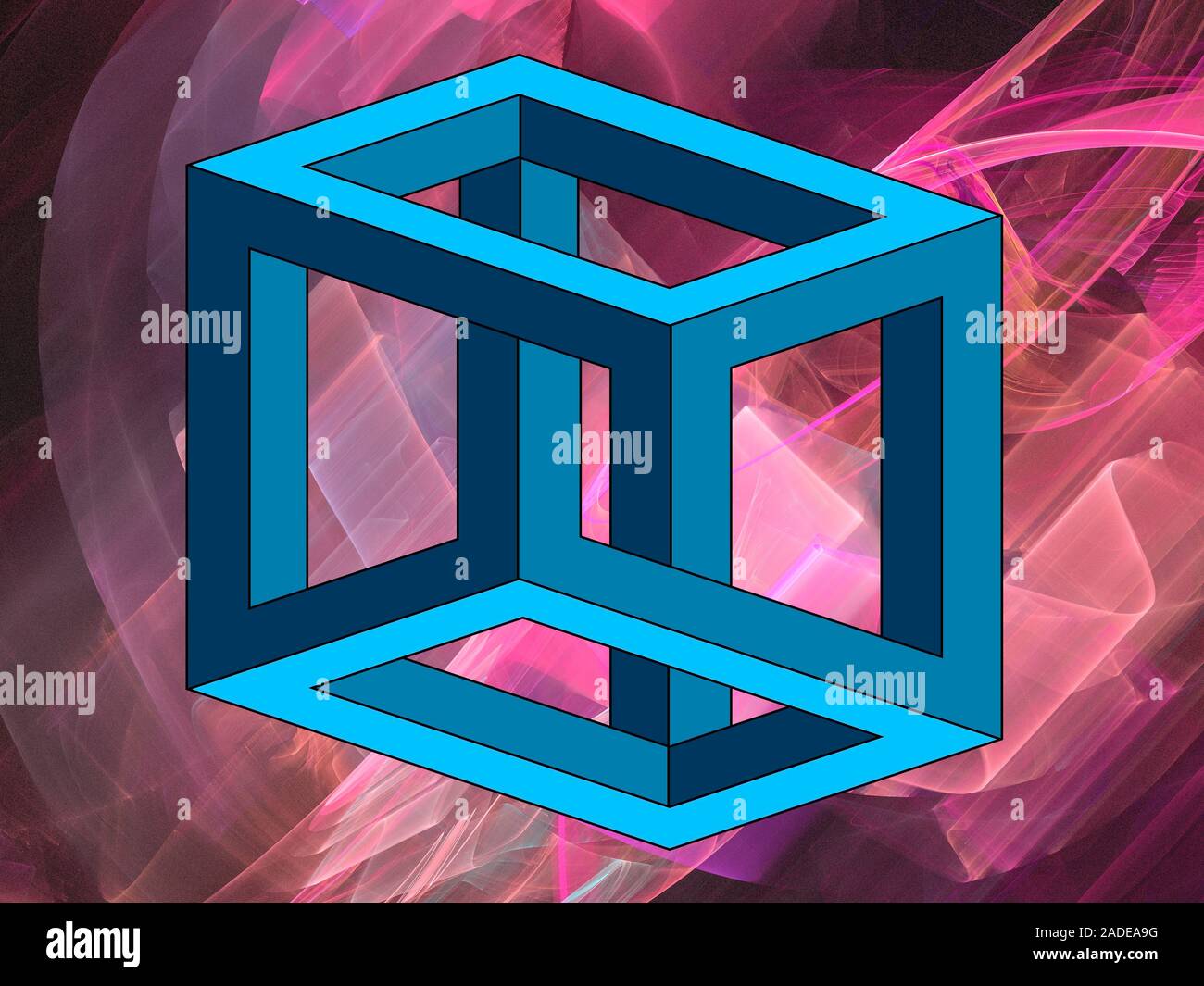 Impossible object, computer illustration. Impossible object modelled ...