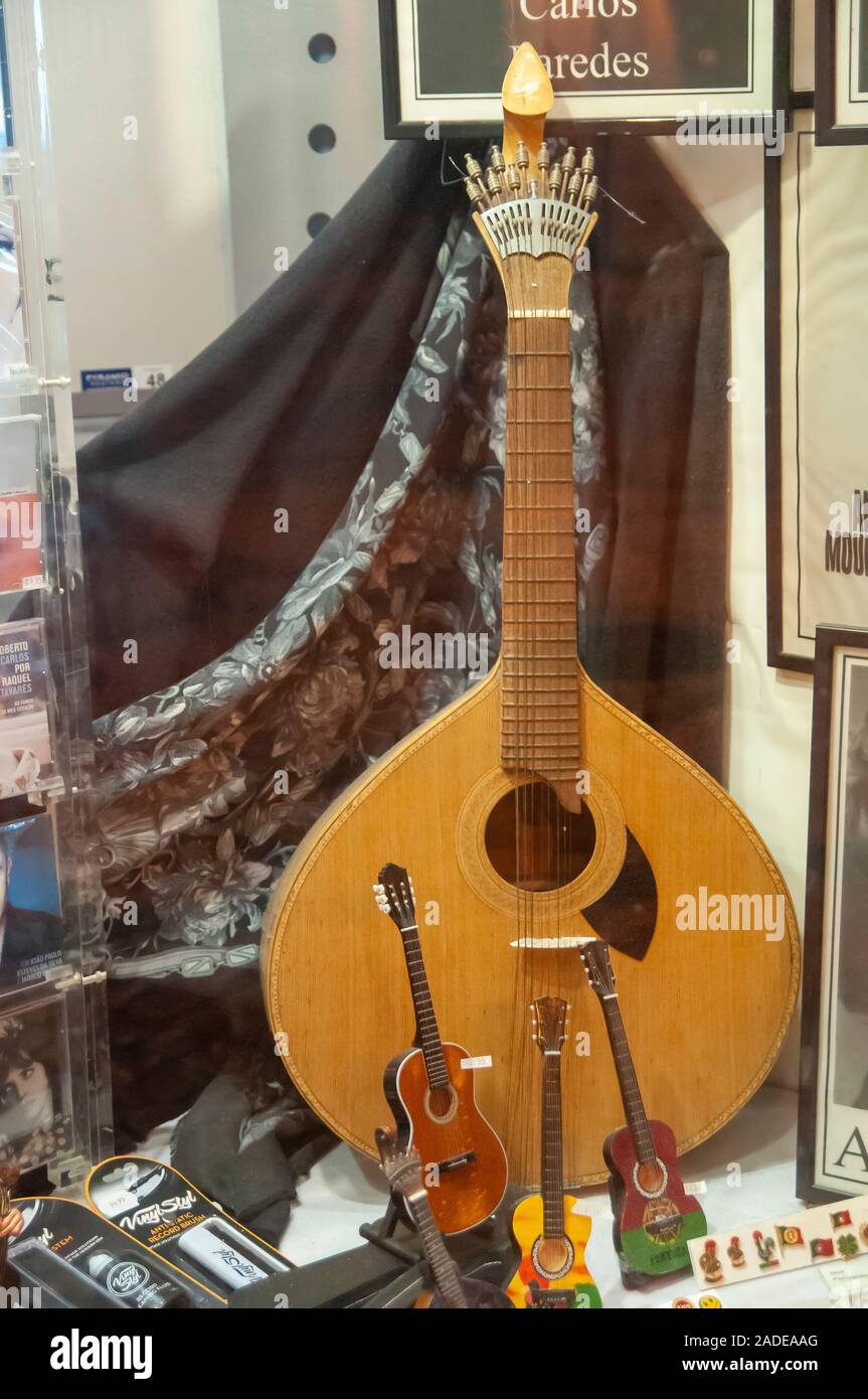 Traditional Portuguese 12-string Fado Guitar Stock Photo