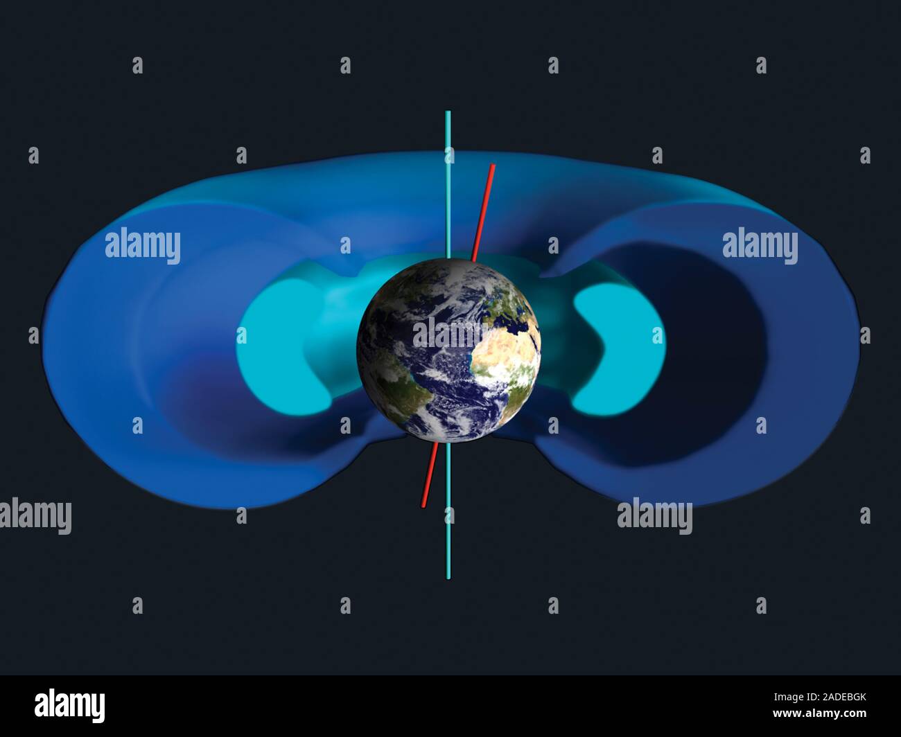 Earth's radiation belts, illustration. The Earth's radiation belts and