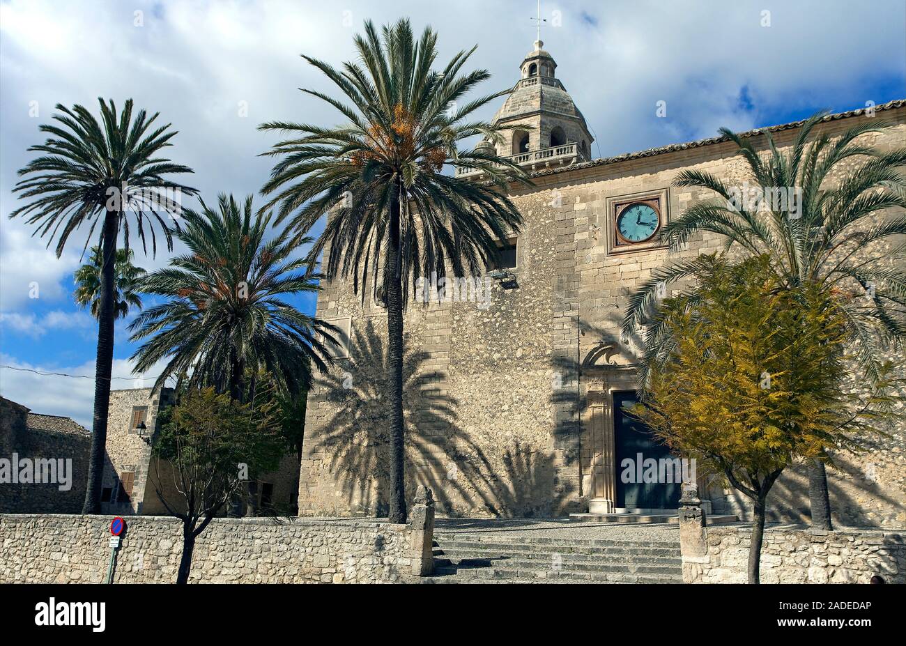The gothic church Sant Pere i Sant Pau in Algaida, Mallorca, Balearic islands, Spain Stock Photo