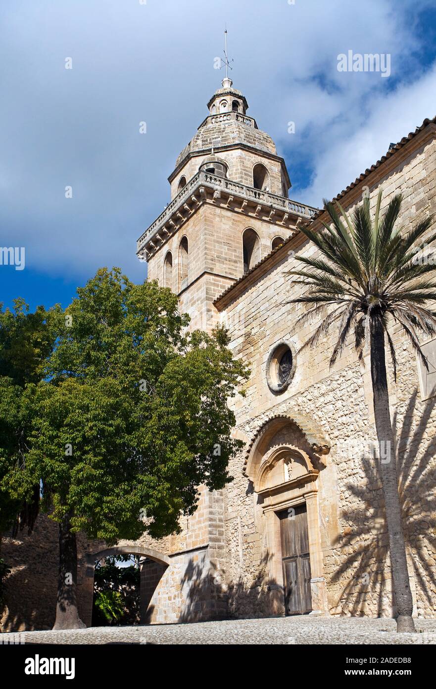 The gothic church Sant Pere i Sant Pau in Algaida, Mallorca, Balearic islands, Spain Stock Photo