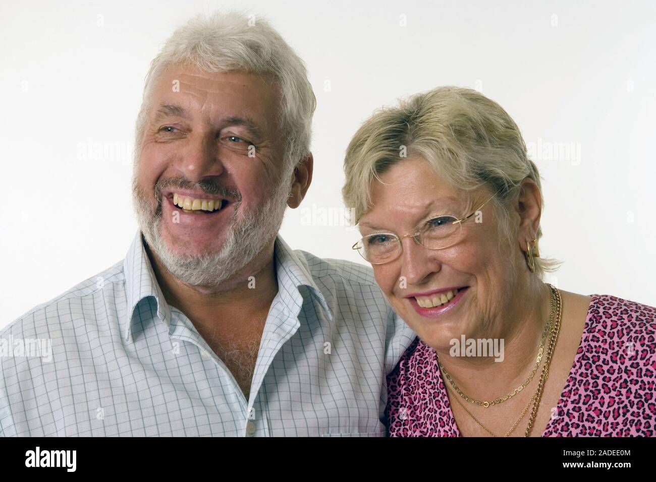 Mature couple, laughing. Stock Photo