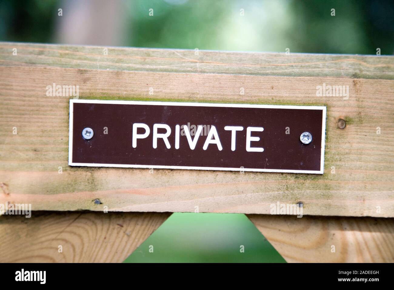 Private property sign on a gate Stock Photo - Alamy