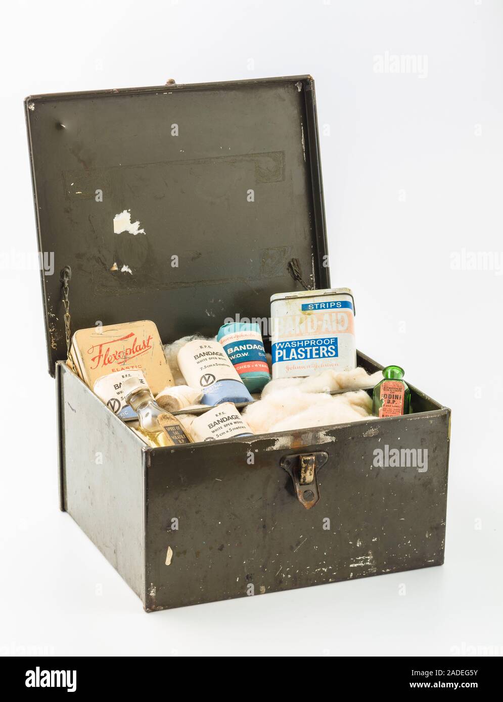 First aid kit, 1950s Stock Photo Alamy
