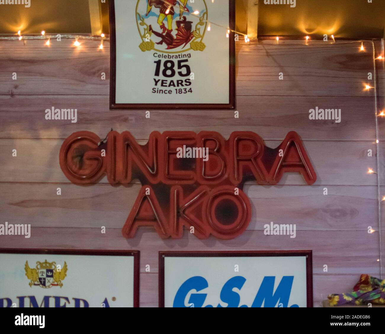 NOV. 28, 2019BAGUIO CITY PHILIPPINES Ginebra ako signage on a brick