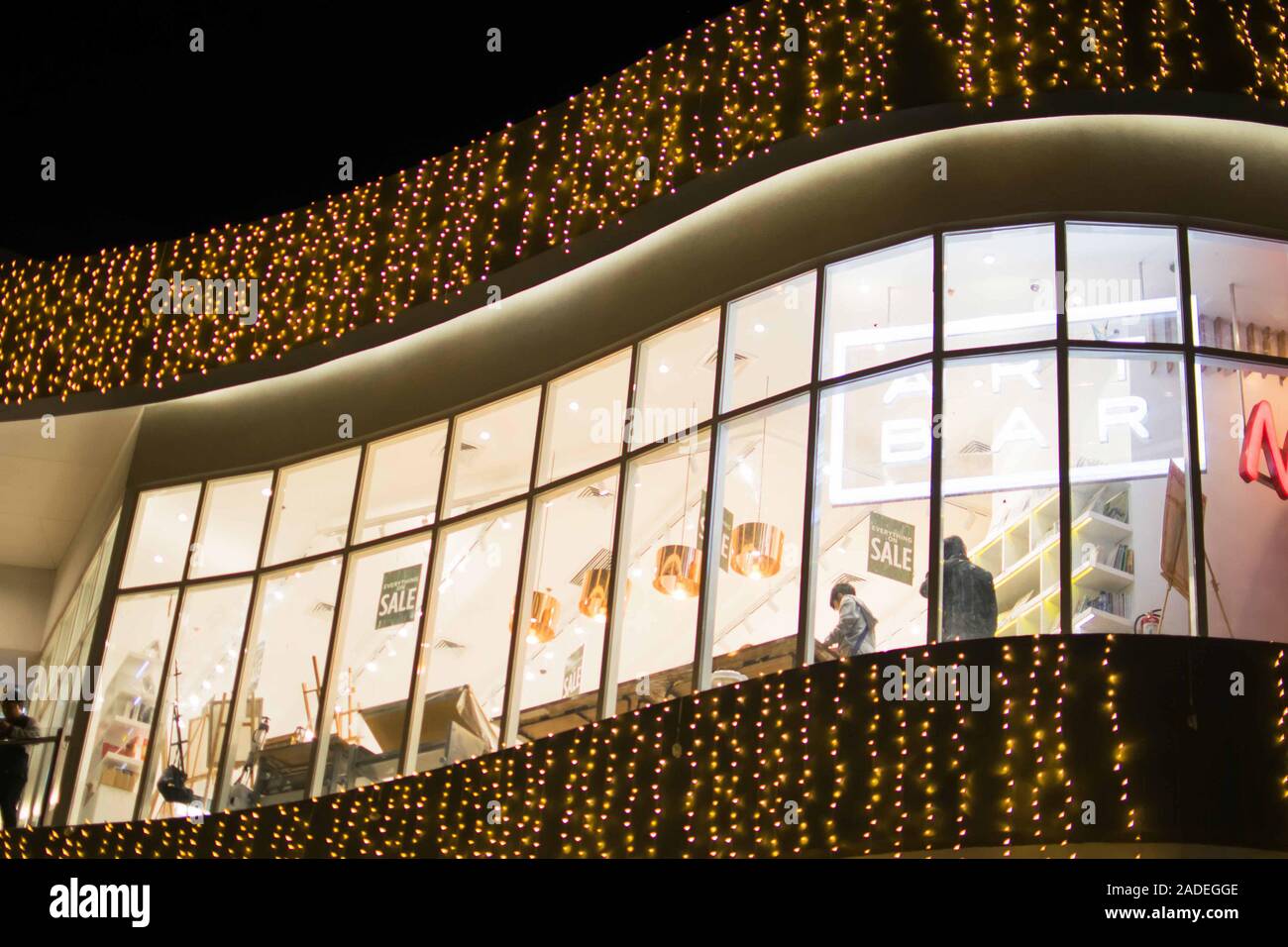 NOV. 28, 2019BAGUIO CITY PHILIPPINES Christmas lights hanging from
